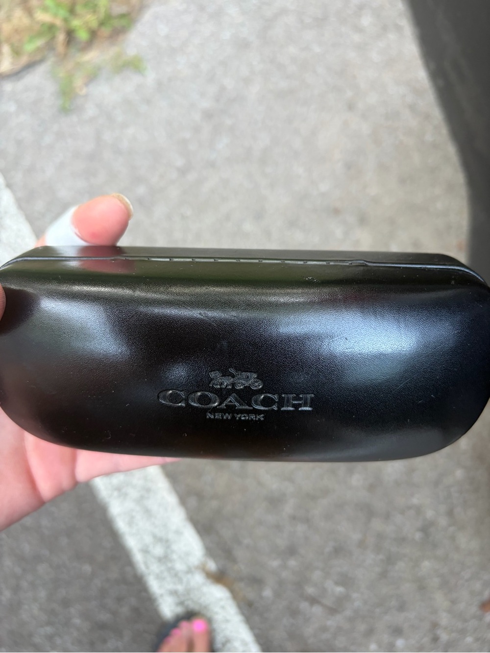 Coach Black Hard Sunglasses Case with Embossed Logo